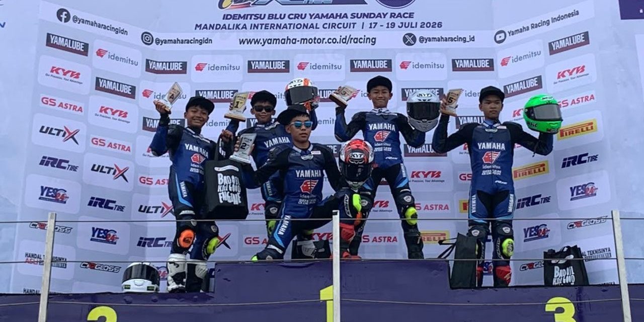 Jallu Vesgio dan Kenzie Akbar Berbagi Kemenangan di R15 Junior Pro Yamaha Sunday Race 2026