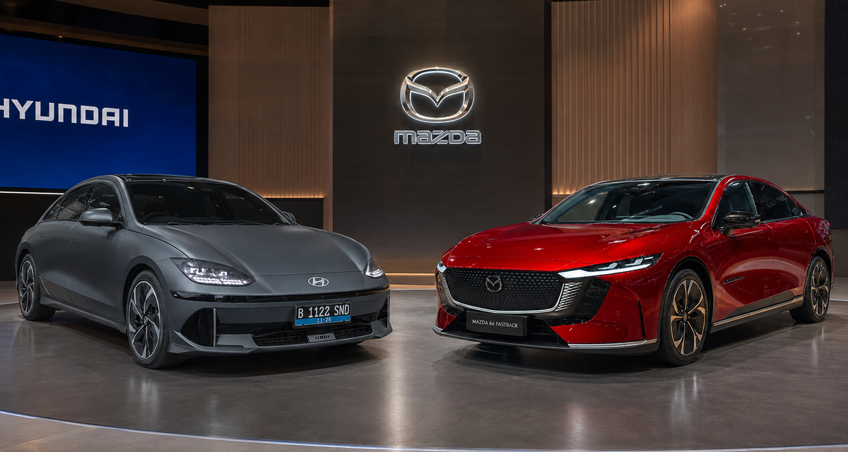 Mazda 6e Fastback vs Hyundai Ioniq 6, Beda Harga Rp 370 Juta Siapa Lebih Unggul?