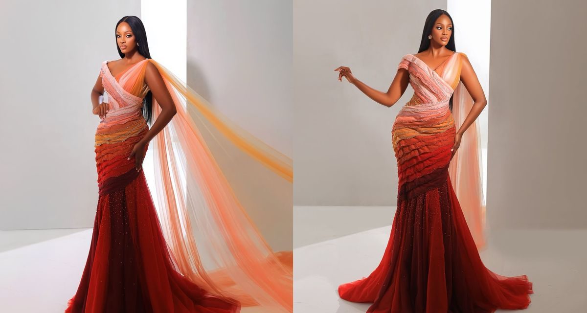 Gaun Miss World Uganda Angkat Makna Tujuh Lapisan Operasi Caesar