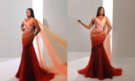 Gaun Miss World Uganda Angkat Makna Tujuh Lapisan Operasi Caesar