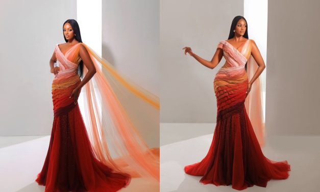 Gaun Miss World Uganda Angkat Makna Tujuh Lapisan Operasi Caesar
